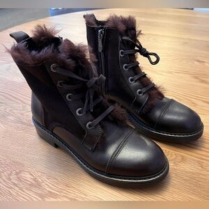 NWOT ARTICA by Browns Faux Fur-Lined Waterproof Winter Booties Size 36 - Brown